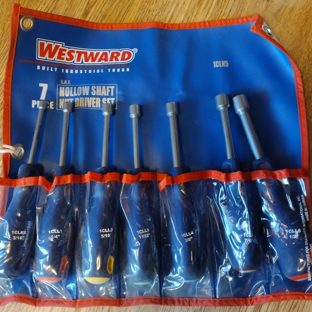 Westward 7-Piece SAE Hollow Shaft Nut Driver Set